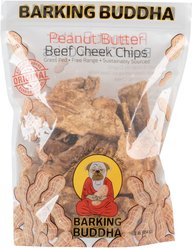 Barking Buddha Peanut Butter Beef Cheek Chips Value Bag Dog Treats, 1-lb bag