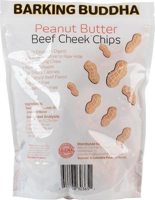 Show full view: Barking Buddha Peanut Butter Beef Cheek Chips Value Bag Dog Treats, 1-lb bag slide 3 of 5