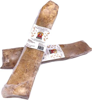 Show full view: Barking Buddha Peanut Butter Beef Cheek Slice Dog Treats, 10-12-in slide 3 of 4