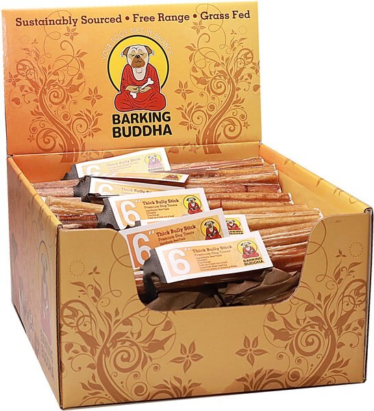 Barking Buddha Thick Bully Stick Dog Treats, 6-in