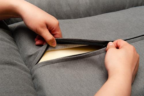 Show full view: BarksBar Comfy Classic Orthopedic Bolster Dog & Cat Bed with Removable Cover, Blue/Gray, Medium slide 5 of 8