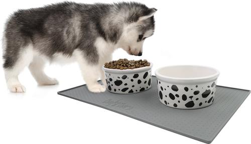 Show full view: BarksBar Original Silicone Cat & Dog Feeding Mat, Gray, Small slide 3 of 6