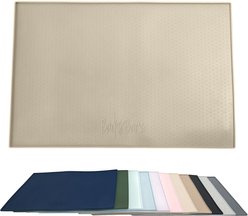 BarksBar Original Silicone Cat & Dog Feeding Mat, Light Beige, Large