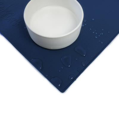 Show full view: BarksBar Original Silicone Cat & Dog Feeding Mat, Navy Blue, Large slide 3 of 10