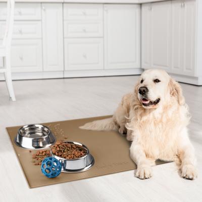 Show full view: BarksBar Original Silicone Cat & Dog Feeding Mat, Taupe, X-Large slide 8 of 10