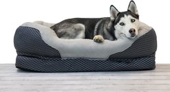 BarksBar Snuggly Sleeper Orthopedic Bolster Dog Bed with Removable Cover, Gray, Large slide 1 of 8