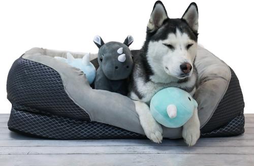 Show full view: BarksBar Snuggly Sleeper Orthopedic Bolster Dog Bed with Removable Cover, Gray, Large slide 9 of 10