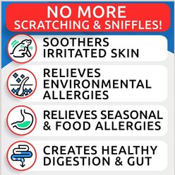 Bark&Spark Allergy Relief & Anti Itch Relief with Omega 3 Skin & Coat Fish Oil Chew Supplement for Dogs, 180 count slide 2 of 8