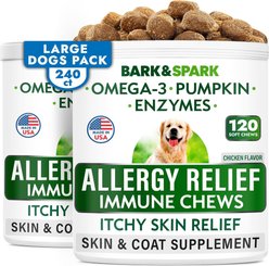 Bark&Spark Allergy Relief Immune Dog Treats Supplement, 240 count