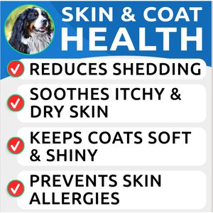 Bark&Spark Allergy Relief & Itch Relief with Omega 3 Skin & Coat with Salmon Oil Chew Supplement for Dogs, 180 cout