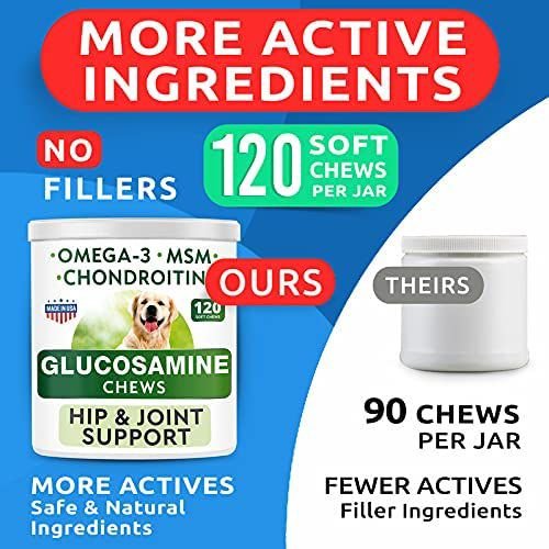 Show full view: Bark&Spark Glucosamine Chondroitin Hip & Joint with Omegas 3 & Fish Oil Advanced Mobility Chew Supplement for Dogs, 120 count slide 3 of 8