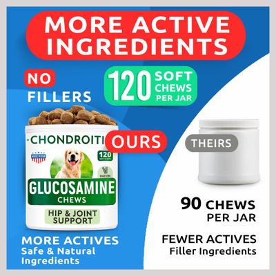 Show full view: Bark&Spark Glucosamine Hip & Joint Care Dog Chews Supplement, 240 count slide 4 of 9