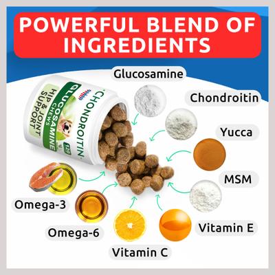 Show full view: Bark&Spark Glucosamine Hip & Joint Care Dog Chews Supplement, 240 count slide 5 of 9