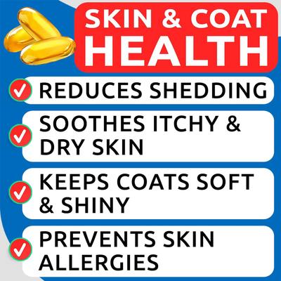 Show full view: Bark&Spark Omega 3 Fish Oil Pills & Skin & Coat Supports Joints Brain Heart & Overall Health Supplement for Dogs, 180 count slide 3 of 9