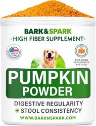 Bark&Spark Pumpkin Powdered Fiber & Stool Softener Diarrhea & Constipation Supplement for Dogs, 8.1-oz bag