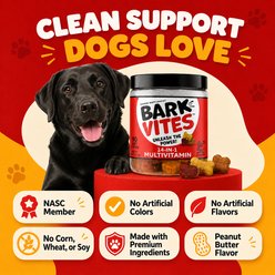 BarkVites 14-in-1 Multivitamin Peanut Butter Flavor Chew Supplement for Dogs, 90 count slide 2 of 9