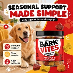 BarkVites Allergy & Immunity Peanut Butter Flavor Chew Supplement for Dogs, 90 count slide 2 of 9