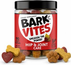 BarkVites Hip & Joint Care Peanut Butter Flavor Chew Supplement for Dogs, 90 count