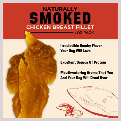 Show full view: Barkworthies 3-4-in Smoked Chicken Breast Fillet Dog Treat, 4-oz bag slide 4 of 10