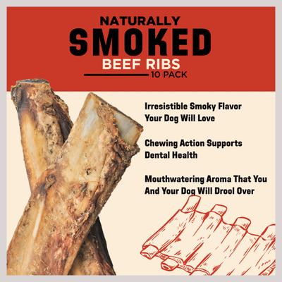 Show full view: Barkworthies 4-6-in Smoked Beef Rib Bones Dog Treat, 10 count slide 4 of 10