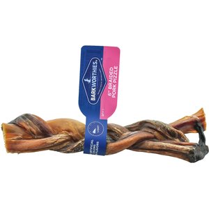 Barkworthies 6" Braided Pork Pizzle Dog Treat, 1 count