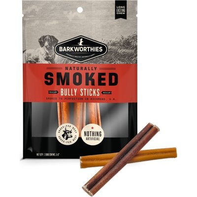 Barkworthies Barkworthies 6-in Smoked Bully Sticks Standard Dog Treat, 3 count