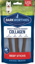 Barkworthies 95% Collagen Beef Sticks Dog Treats, 6-in, 3 count