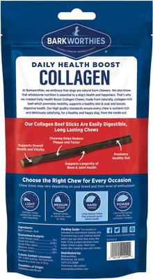 Show full view: Barkworthies 95% Collagen Beef Sticks Dog Treats, 6-in, 3 count slide 3 of 8