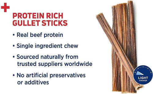 Show full view: Barkworthies Beef Gullet Sticks 6" Dog Treats, 6 count slide 5 of 10