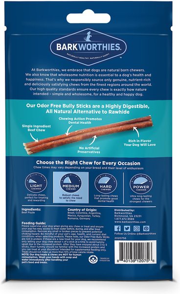 Barkworthies Bully Sticks Small Dog 4-in Grain-Free Dog Treats, 4-oz bag