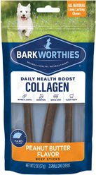 Barkworthies Collagen Beef Sticks Peanut Butter Flavor Dog Bone, 3 count
