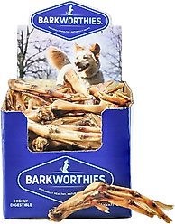 Barkworthies Duck Feet Dog Treats, case of 50