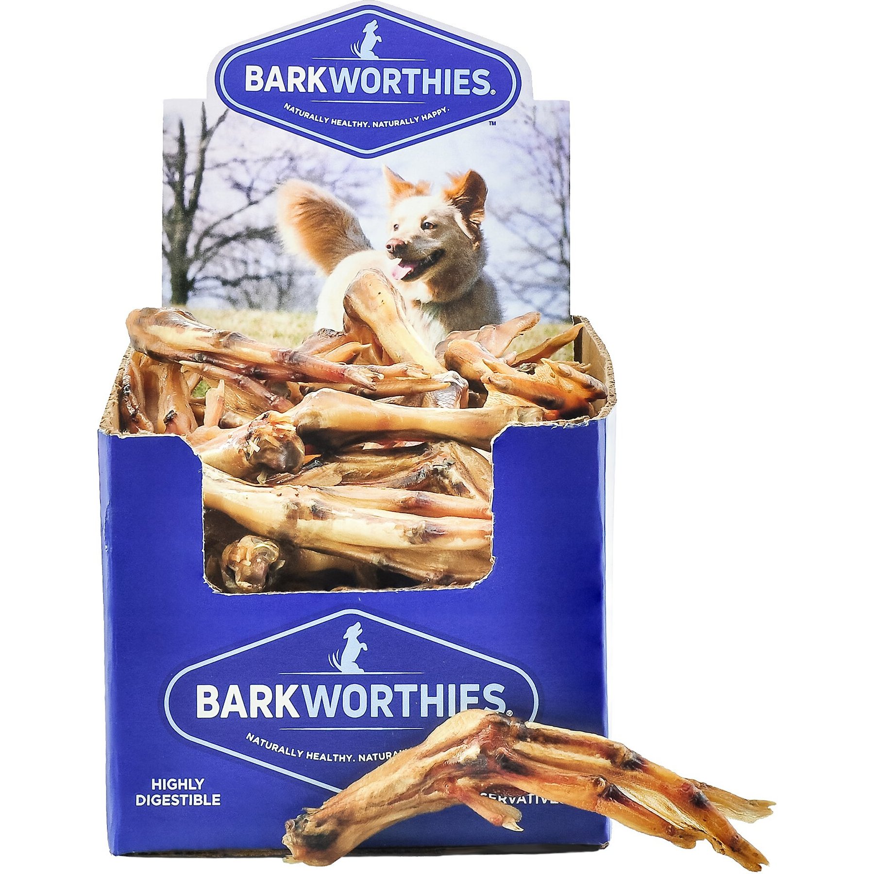 Barkworthies Duck Feet Dog Treats, case of 50