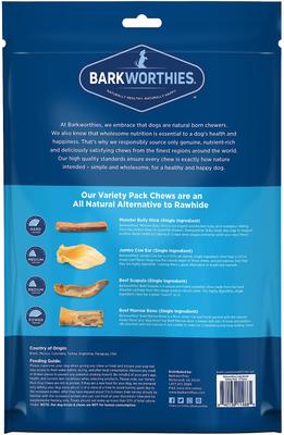 Show full view: Barkworthies Large Breed Variety Pack Natural Dog Chews, 4 count slide 3 of 11