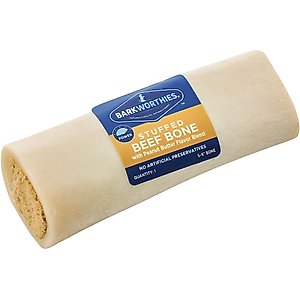 Barkworthies Large Stuffed Peanut Butter Shin Bone Dog Treat, 1 count