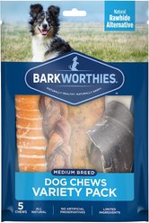 Barkworthies Medium Breed Variety Pack Natural Dog Chews, 5 count