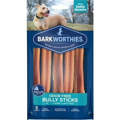Barkworthies Barkworthies Odor-Free 6" Bully Sticks, 5 pack