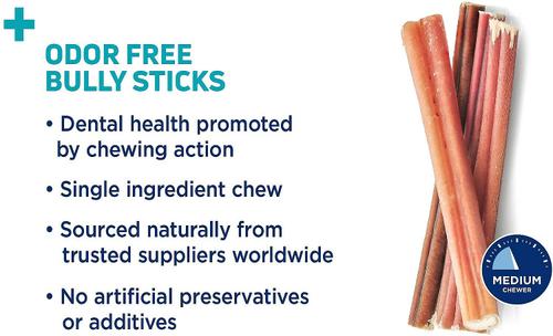 Show full view: Barkworthies Odor-Free American Bully Sticks 6" Dog Treats, 6 count slide 3 of 9