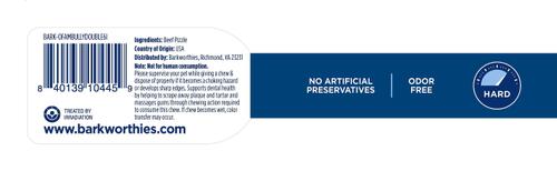 Show full view: Barkworthies Odor-Free American Double Cut 6" Bully Sticks Dog Treat slide 3 of 10