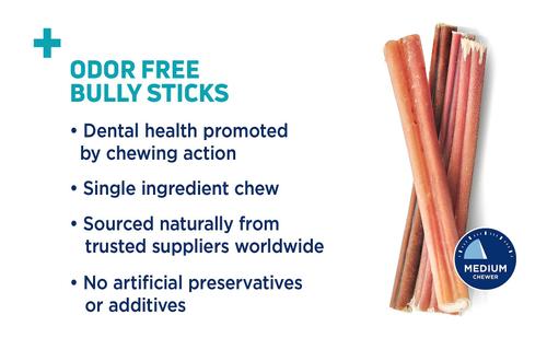 Show full view: Barkworthies Odor-Free American Double Cut 6" Bully Sticks Dog Treat slide 4 of 10