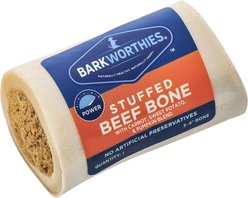 Barkworthies Shin Bone Stuffed with Pumpkin, Sweet Potato, & Carrot Blend Dog Treat, 3-4 in