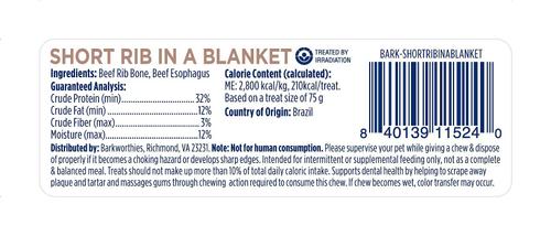 Show full view: Barkworthies Short Rib in a Blanket Dog Chew, 1 count slide 3 of 8
