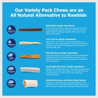 Show full view: Barkworthies Small Breed Variety Pack Natural Dog Chews, 5 count slide 5 of 10