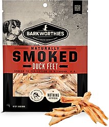 Barkworthies Smoked Duck Feet Dog Chews, 10 count