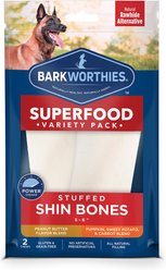 Barkworthies Stuffed Beef Bone Variety Pack Dog Chews, 2 count