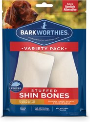 Barkworthies Stuffed Shin Bones Variety Pack Grain-Free Dog Treats, 2 count