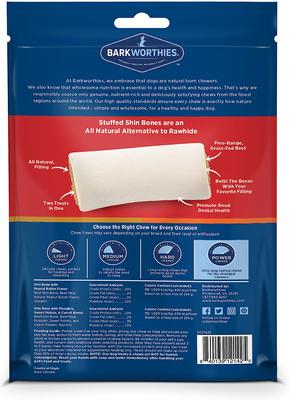 Show full view: Barkworthies Stuffed Shin Bones Variety Pack Grain-Free Dog Treats, 2 count slide 3 of 6