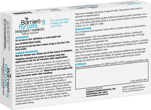Show full view: Barrier Topical Solution for Cats, 2-5 lbs, 3 Doses (3-mos. supply) slide 2 of 3