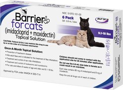Barrier Topical Solution for Cats, 9.1-18 lbs, 6 Doses (6-mos. supply)