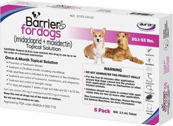 Barrier Topical Solution for Dogs, 20.1-55 lbs, 6 Doses (6-mos. supply)